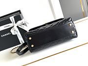 Fortok Chanel Flap Bag with Top Handle Black 23cm - 3
