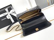 Fortok Chanel Flap Bag with Top Handle Black 23cm - 4