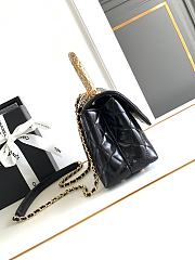 Fortok Chanel Flap Bag with Top Handle Black 23cm - 5