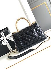 Fortok Chanel Flap Bag with Top Handle Black 23cm - 6