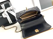 Fortok Chanel Flap Bag with Top Handle Black 19cm  - 6
