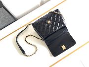 Fortok Chanel Flap Bag with Top Handle Black 19cm  - 5