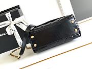 Fortok Chanel Flap Bag with Top Handle Black 19cm  - 4
