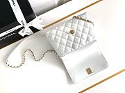 Fortok Chanel Flap Bag with Top Handle White 19cm - 5