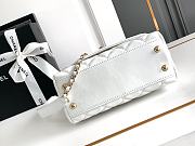Fortok Chanel Flap Bag with Top Handle White 19cm - 6