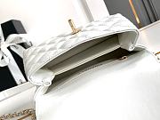 Fortok Chanel Flap Bag with Top Handle White 19cm - 3