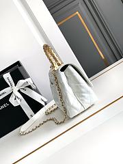 Fortok Chanel Flap Bag with Top Handle White 19cm - 2