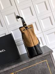 Fortok Chanel Shopping Bag Suede Calfskin, Shiny Lambskin & Gold-Tone Metal Beige & Black 31*28*12cm - 3