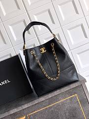 Fortok Chanel Shopping Bag Calfskin & Gold-Tone Metal Black 31*28*12cm  - 1
