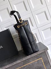 Fortok Chanel Shopping Bag Calfskin & Gold-Tone Metal Black 31*28*12cm  - 6
