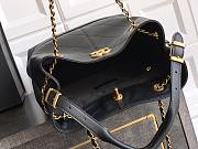 Fortok Chanel Shopping Bag Calfskin & Gold-Tone Metal Black 31*28*12cm  - 5