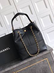 Fortok Chanel Shopping Bag Calfskin & Gold-Tone Metal Black 31*28*12cm  - 3