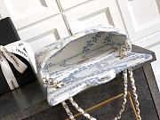 Fortok The Chanel Coco Beach 2025 collection Maxi Flapbag Printed Denim & Gold-Tone Metal Light Blue & White 15x 24 x6.5cm - 6