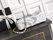 Fortok The Chanel Coco Beach 2025 collection Maxi Flapbag Printed Denim & Gold-Tone Metal Light Blue & White 15x 24 x6.5cm - 4