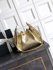 Fortok Chanel 25 Gold Caviar Leather Bag 20x 22x12.5cm - 3