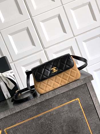 Fortok Chanel Flap Bag Brown 11.5 X19.5X5cm