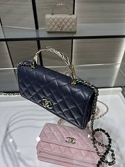 Fortok Chanel 25SS Clutch with Chain Navy Blue 11 x 18.5 x 6cm - 3