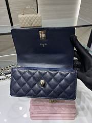 Fortok Chanel 25SS Clutch with Chain Navy Blue 11 x 18.5 x 6cm - 2