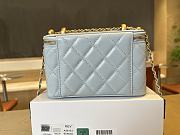 Fortok Chanel Make Up Bag Handle Blue 17cm - 4