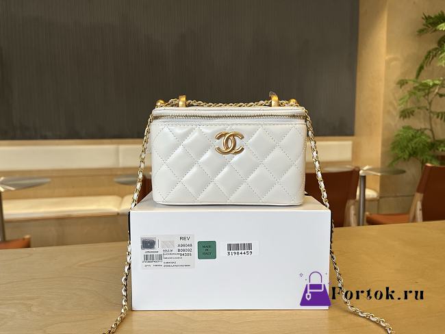 Fortok Chanel Make Up Bag Handle White 17cm - 1