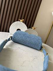 Fortok CHANEL Pre-Owned quilted denim shoulder bag 25.5×20×7cm - 6