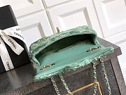 Fortok Chanel Green Sequin Flap Bag 20cm - 6