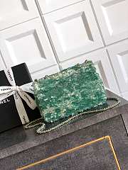 Fortok Chanel Green Sequin Flap Bag 20cm - 4