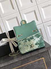 Fortok Chanel Green Sequin Flap Bag 20cm - 3