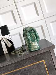 Fortok Chanel Green Sequin Flap Bag 20cm - 2