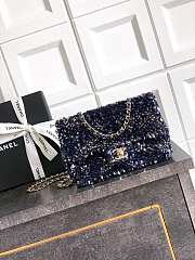 Fortok Chanel Blue Sequin Flap Bag 20cm - 1