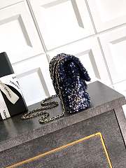 Fortok Chanel Blue Sequin Flap Bag 20cm - 5