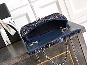 Fortok Chanel Blue Sequin Flap Bag 20cm - 4