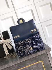 Fortok Chanel Blue Sequin Flap Bag 20cm - 2