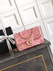 Fortok Chanel Pink Sequin Flap Bag 20cm - 1