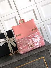 Fortok Chanel Pink Sequin Flap Bag 20cm - 6