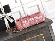Fortok Chanel Pink Sequin Flap Bag 20cm - 3