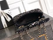 Fortok Chanel Black Sequin Flap Bag 20cm - 5