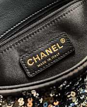 Fortok Chanel Black Sequin Flap Bag 20cm - 3