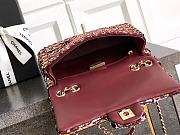 Fortok Chanel Red With Yellow Details Sequin Flap Bag 20cm - 6