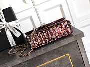 Fortok Chanel Red With Yellow Details Sequin Flap Bag 20cm - 4