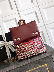 Fortok Chanel Red With Yellow Details Sequin Flap Bag 20cm - 2