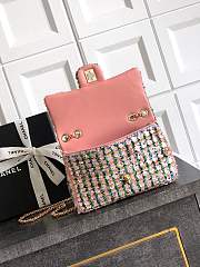 Fortok Chanel Pink With Green Details Sequin Flap Bag 20cm - 5