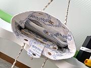 Fortok The Chanel Coco Beach 2025 collection Maxi Shopping Bag Printed Denim & Gold-Tone Metal Blue & White 28.5-37-13cm - 6