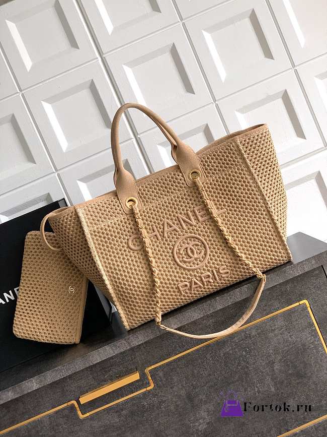 Fortok Chanel Deville Tote Bag Brown - 1