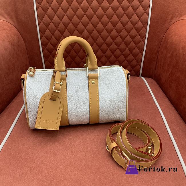 Fortok Louis Vuitton Keepall Bandoulière 25 Off-White M15076 25 x 15 x 11CM - 1