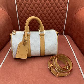 Fortok Louis Vuitton Keepall Bandoulière 25 Off-White M15076 25 x 15 x 11CM
