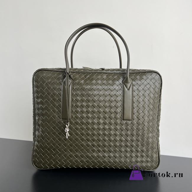 Fortok Bottega Veneta Large Getaway Intrecciato Travertine 50.5*41.5*15cm - 1