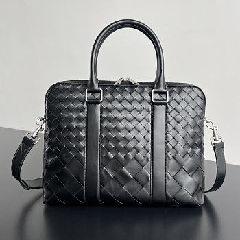 Fortok Bottega Veneta Small Getaway Intrecciato Black 39x28.5x8cm 