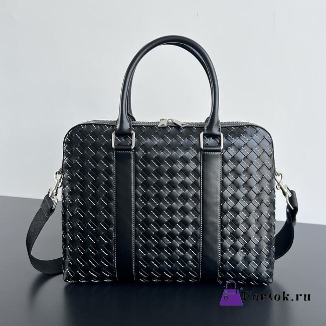 Fortok Bottega Veneta Small Getaway Intrecciato Black 36*29*7.5 - 1