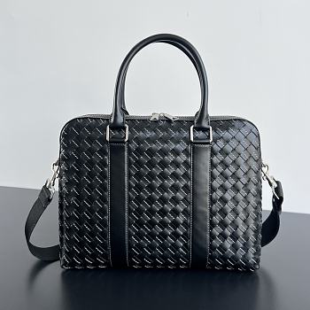 Fortok Bottega Veneta Small Getaway Intrecciato Black 36*29*7.5
